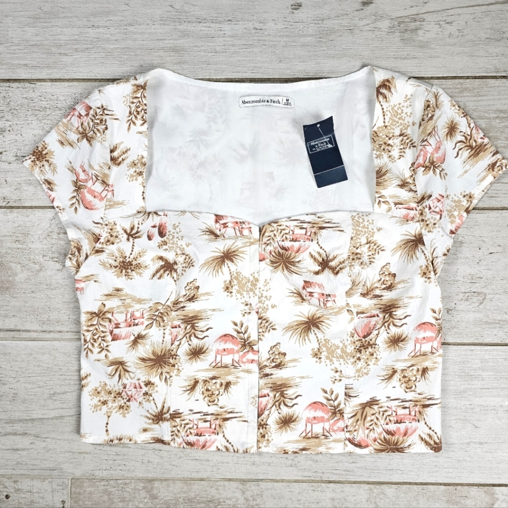 NWT Abercrombie&Fitch Sweetheart Neck Crop Top